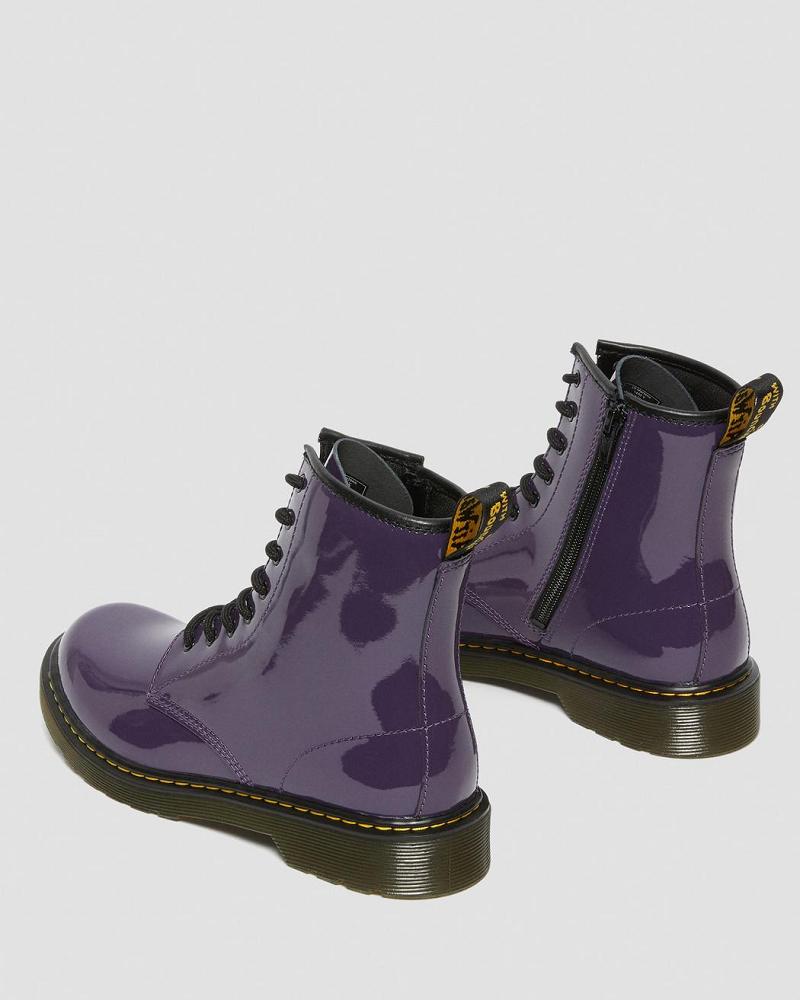 Purple Kids' Dr Martens Youth 1460 Patent Leather Lace Up Boots | CA 713WNB